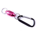 Magnetic Net Release for Fly Fishing, Aluminum Magnetic Quick Release Keychain, Fly Fishing Net Magnet Holder Retractor with Carabiner - color: Pink