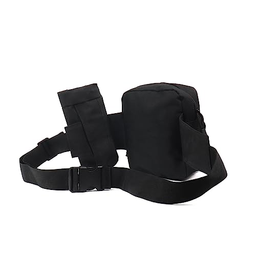 Fanny Pack Tactical Water Bottle Waist Pack Military Fanny Packs MOLLE Army Waist Bag Utility Hip Belt EDC Pack Bag for Outdoors Traveling Camping Hunting Running Cycling Fishing Dog Walking (Black) - color: Black