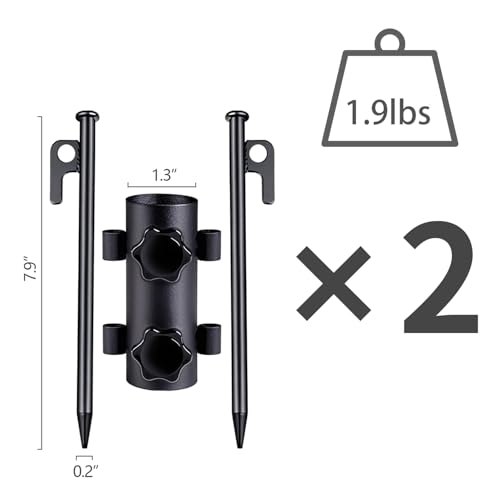 Portable Tent Holder Camping Tent Pole Holder Comes with 4 Ground Nails Tent Fixed Tube Pole Stand for Camping Fishing Hiking