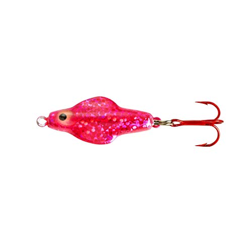 Lindy Rattl'N Flyer Spoon Hybrid Ice Fishing Lure Jigging Spoon - color: Scarlet Ice, size: 1/8 oz