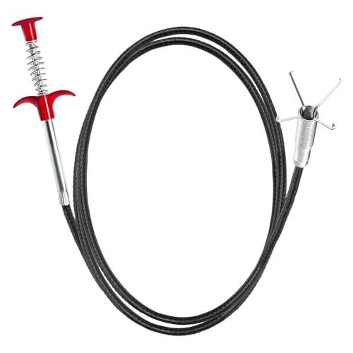 118" Flexible Grabber Claw Tool Reacher, Drain Snake Hair Drain Clog Remover Tool with 4 Claws Bendable Hose for Litter Pick, Home and Kitchen Sink, Drains, Toilet - style: 118 IN