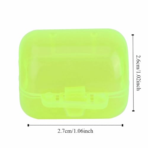 ‌50PCS Plastic Fishing Hook Box Set - Fluorescent Yellow Clamshell Squid Lure Cover Cases for Tackle Storage(M) - color: M