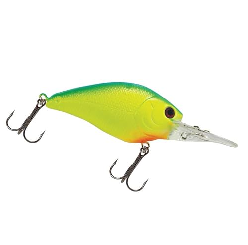 Luck E Strike Deep Crankbait Smoothie (3/8 Ounce) 2 Inch Crank Bait Fishing Lure, Made in The USA - color: Blue Chartreuse