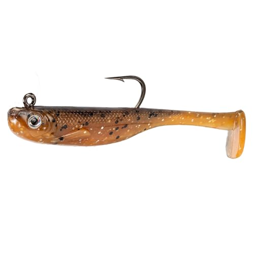 Strike King Homing Minnow Fishing Lure, Pre-Rigged Soft Plastic Swimbait, 3-Pack - color: Orange Bream, size: 3"