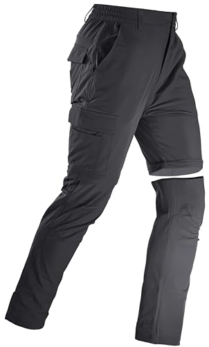 Men's Convertible Hiking Pants Zip Off Quick Dry Lightweight Safari Travel Camping Fishing Cargo Outdoor Pants - color: Grey, size: 32