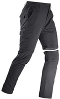 Men's Convertible Hiking Pants Zip Off Quick Dry Lightweight Safari Travel Camping Fishing Cargo Outdoor Pants - color: Grey, size: 40