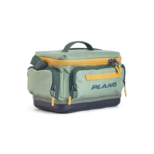 Plano Weekend 3500 Tackle Bag, Cutting-Edge Fishing Tackle Bag, Molded Waterproof Base, Spacious Storage, Die Cut Tool Sleeves, Daisy Chain Attachment Points - color: Moss, style: 3500 Tackle Case