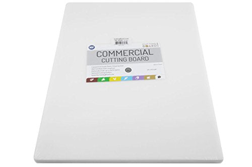 Thick XL 24x18 Plastic Cutting Board 0.75 Inch Thick, Extra Large NSF for Food Service - color: White, size: 24"L x 18"W