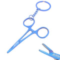 Artman Instruments Hemostat Mayo Hegar Mosquito Forceps Keychain - Stainless Steel Novelty Gift for Medical Professionals, Dentist, Fish Clamp Forceps (Blue) - color: Blue