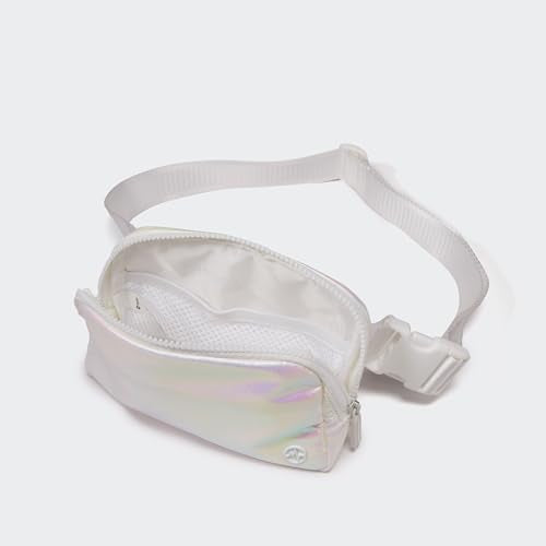 Pander Two Way Zipper Fanny Pack Nylon Everywhere Belt Bag for Women, Water Repellent Waist Packs, Crossbody Bags with Adjustable Strap(Iridescent). - color: Iridescent