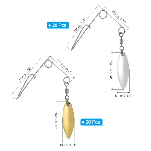 PATIKIL Fishing Spinnerbait Wire with Blade, Willow Leaf - size: Medium