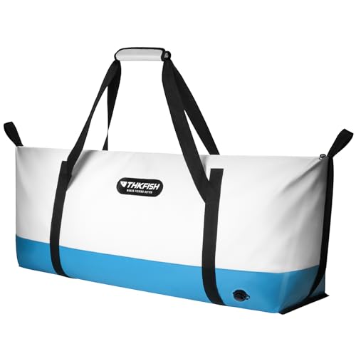 THKFISH Insulated Fish Cooler Bag, Fish Kill Bag for Caught Fish, 40x16in 25x17.5in Portable Waterproof Insulated Fish Bag Keeps Ice for 24 Hours - color: BLUE-40x16x6.5"