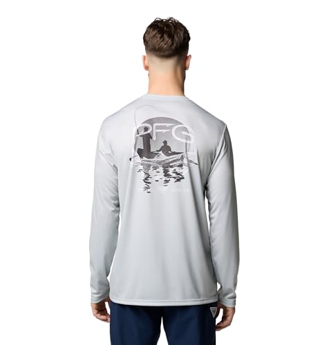 Columbia Men's Terminal Tackle PFG Tarpon Rise Long Sleeve - color: Cool Grey/Trout Rise, size: X-Small