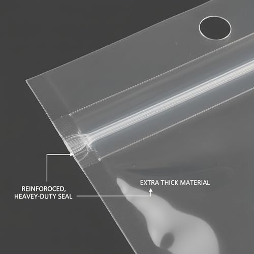 100 Pack 6" x 4" Soft Plastic Baits Bags | Heavy-Duty Clear Lock Zipper Packaging Bags - Leakproof Double-Sealed Zipper Storage for Soft Plastic Lures & Fishing Gear | Multiple Sizes - size: 6.3" x 4.7"