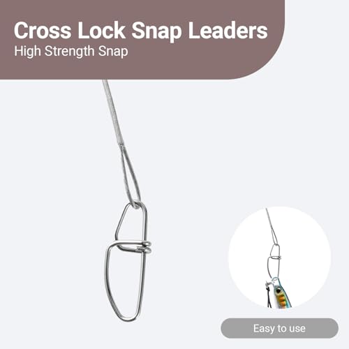 Atibin High Strength Fish Leader Saltwater Line Snap Fishing Leaders Freshwater Stainless Steel Wire Leaders Lures White Nickel - size: #5 (11.8in-60lb) 30pcs