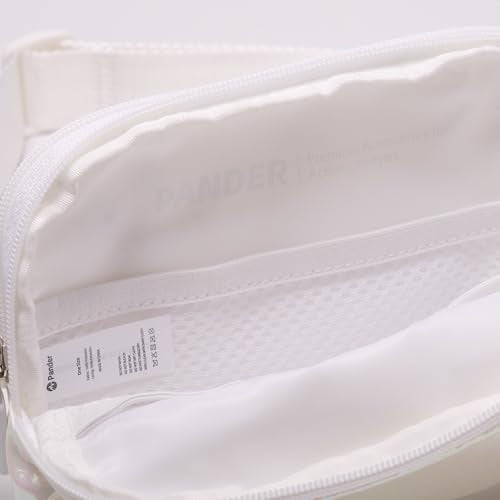 Pander Everywhere Belt Bag for Women, 5 Zipper Pockets Nylon Crossbody Fanny Pack Purse (Iridescent White) - color: Iridescent White