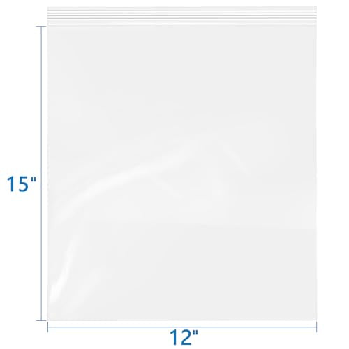 iMailer - 6 Mil Thick Zip Poly Bags(50 Pack, 12x15 Inches) - Heavy Duty Resealable Plastic Bags for Food, Tools, and Crafts - Durable and Reusable Storage Solution - size: 12" x 15" 50 PACK