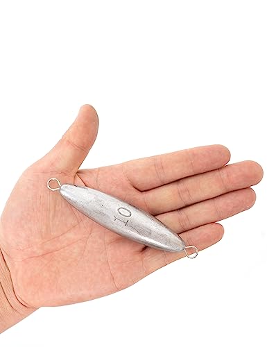 BLUEWING Torpedo Sinker Through Wire Fishing Weight Saltwater Bullet Lead Double Ringed 2oz-48oz - style: #06 10 Ounce, 3 Pack