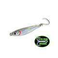 Fat Cow Shatterproof Epoxy Jig Fat Minnow with in-Line Hook and Extra Treble Hook - color: Chrome, size: 1 1/2 oz