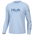 HUK Men's Pursuit Vented Long Sleeve Fishing Shirt (+30 UPF) - color: Ice Water, size: Small