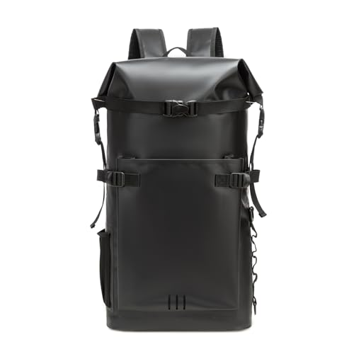 Waterproof Dry Bag,Heavy Duty Hiking Backpack Roll-Top Closure Bag for Kayaking, Hiking, Camping, Boating- Men/Women ﻿ - color: black