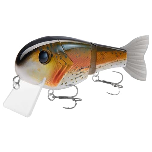 BASSROCK Topwater Fishing Lures for Bass Pike Salmon Floating Swimbait Jointed Crankbait Freshwater Saltwater 4.9in/1.76oz RK1001 - color: Rainbow Trout II, size: 3.9in/1.04oz