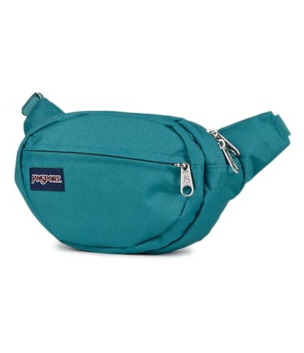 JanSport Fifth Avenue Fanny Pack Crossbody Bags for Women, Men - Stylish, Durable Waist Bag with Adjustable Belt, Main Zippered Pocket, Quick Stash Pocket - Travel Essentials - Black - color: Emerald Pool