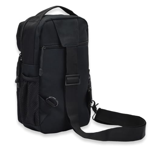 TORCH Sling Bag Single Shoulder Crossbody Backpack Urban Outdoor Sports Military Style MOLLE Travel Pack for EDC Gear V2 Black - color: Black