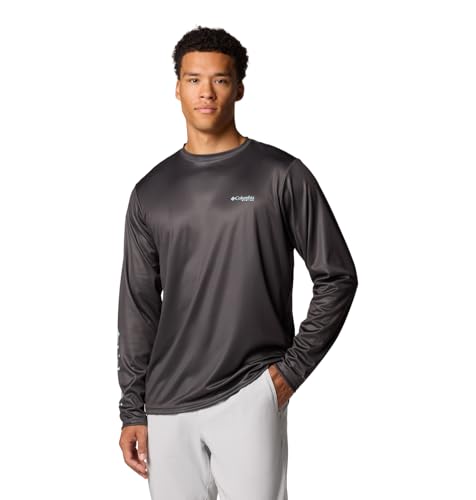 Columbia Men's Terminal Tackle PFG Fish Shine Long Sleeve - color: Shark/Pfg Redfish Shine, size: Large