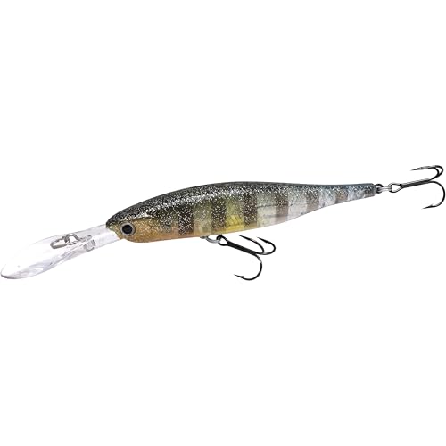 LUCKY CRAFT Lightning Staysee 90SP Freshwater Fishing Lures, Suspending Jerkbait with Long Bill, Fishing Gear for Bass, Smallmouth, Walleye, Pike, Tackle Box Accessories - color: 180 Flake Flake Golden Sun Fish