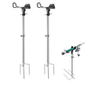 2/4 Pack Fishing Rod Holders, 360 Degree Adjustable Fishing Rod Holders for Bank Fising , Height Adjustable 25-36.6 Inch Multifunctional Stainless Steel Beach Fishing Rod Holder Fishing Gifts for Men - color: Black-2 Pack
