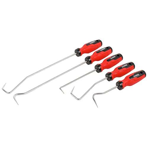 ARES 10038-5-Piece Hose and Seal Removal Set - Includes 90 Degree Seal Pick and Single and Double Offset Hose Removers - Chrome-Plated Steel Shafts - Easily Remove Hoses, Clips, Clamps, and More - size: 5-Piece Hose + Seal Removal Set
