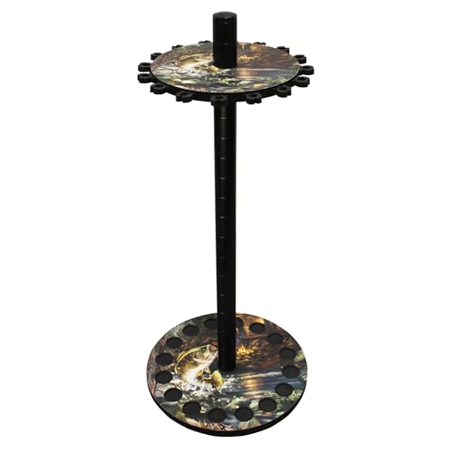 Rush Creek Creations 16-Rod Round Fishing Rod Holder for Garage, 360° Access Fishing Pole Holder for Rods, Reels, Gear, Accessories, and Tackle Box, Securely Holds 16 Rods, Bass - color: Bass
