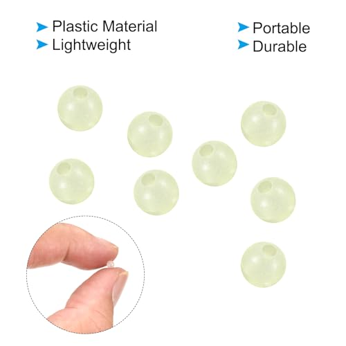 PATIKIL Glow Fishing Beads Plastic Round Rubber Luminous Fishing Bait Eggs Rig Bead Tackle Lures Accessories with Box - color: White, size: 3mm