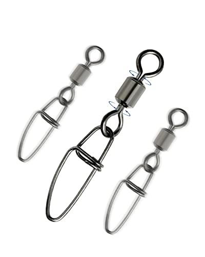 BLUEWING 50pcs High Strength Fishing Snap Swivels Saltwater Connector Crosslock Tackle for Quick Connect Fish Lures, 26-110LB - size: #01 XXS (26lb) 50pcs