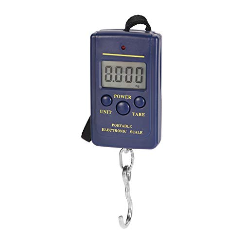 uxcell Electronic Digital Handle Spring Scale 40000g/10g ABS Portable Handheld Hanging Balance Weight for Fishing Kitchen Home Blue