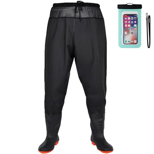 Fishing Waders for Men Women, Nylon/PVC Waterproof Bootfoot Waders, Waist Wader Pants Fishing Waders with Boots