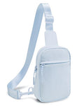 CHOLISS Small Sling Bag for Women and Men, Crossbody Bags Trendy Fanny Packs Chest Bag with Extended Strap - color: A04 Light Grey-blue