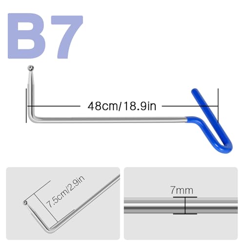 LadyRosian 10PCS Paintless Dent Repair Kits Dent Repair Rods with Stainless Steel Tools for Car Dents Hail Damage Removal - color: B+C kit