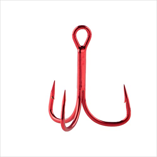 Berkley Fusion19 Wide Gap Live Bait Hooks, Size 4 Fishing Hooks, Needle Point with SlickSet Coating for Easy Penetration, Forged for Added Strength - color: Red, size: 4, style: Ewg Treble