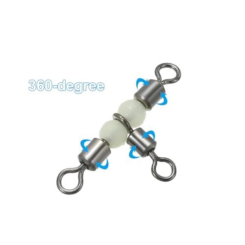 PATIKIL 3 Way Swivel Cross Line T Turn Rolling Tackle with Luminous Beads for Catfish Surf Rig - size: 1.1x0.6 Inch