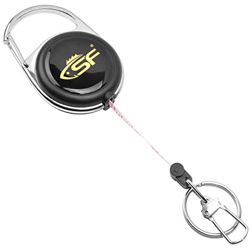SF Fly Fishing Zinger Retractor with Retractable Measuring Tape Style for Anglers Tools and Gears Holder Combo Black - style: Single