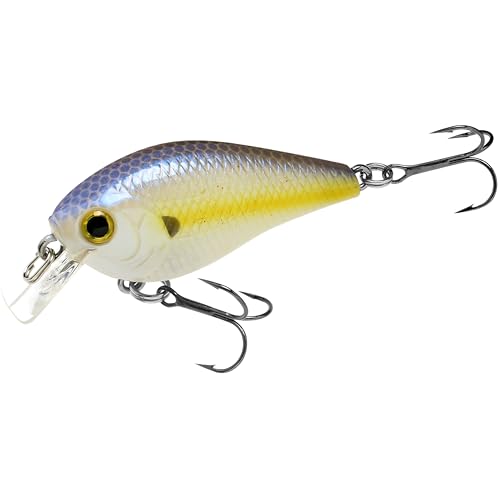 Lucky Craft LC 0.5 Squarebill Crankbait, Silent Fishing Lure for Bass Trout and Pike, Made in Japan, Freshwater Fishing Gear, Hard Bait Bass Lures - color: 250 Chartreuse Shad