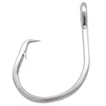 Extra Strong Big Game Silver Forged Staight Circle Hooks,Saltwater Stainless Steel Large Giant Fishing Hooks Size 6/0-28/0 - size: Size 6/0-Pack of 30