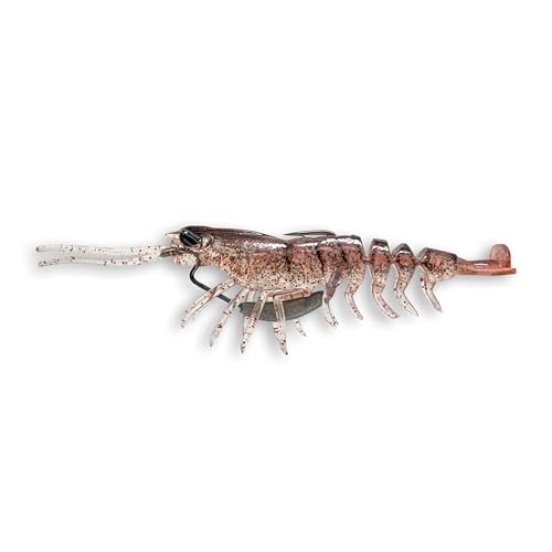 Savage Gear Manic Shrimp V2 Soft Plastic Fishing Bait, Realistic Contours, Colors and Movement, Durable Construction, Weighted Ultra-Sharp Jig Hook - color: New Penny, size: 3 in - 1/4 oz