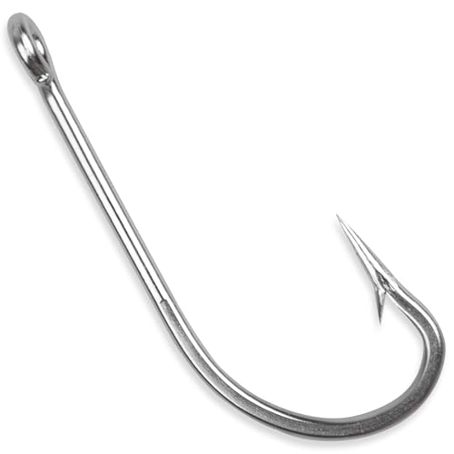 Stainless Steel Saltwater Fishing Hooks - 50pcs O'shaughnessy Hooks Forged Long Shank J Fishing Hooks Extra Strong Fish Hooks for Trolling Sea Bass Striper Cod Bluefish Size 1/0-10/0 - size: 2/0-50pcs