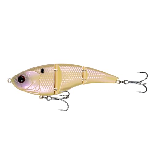 6th Sense – Speed Pump Saltwater Swimbait Fishing Lure, Jointed Hard Bait with Natural Swimming Action - color: Bone Pearl, size: 4in. (.80oz.)
