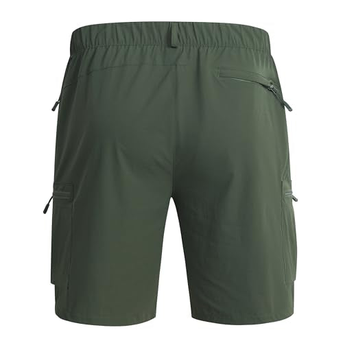 Mens Cargo Shorts - Lightweight Relaxed Fit - Tactical Work Shorts for Men,Stretch Quick Dry Fishing Hiking - color: Army, size: 34