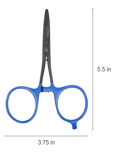 Kingfisher Fishing Accessory Fly Fishing Fat Finger Scissor Clamp for Fly Fishing Hook Removal, Straight - color: Blue