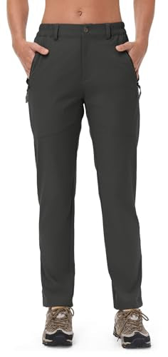 Rdruko Women's Hiking Pants Lightweight Quick Dry Water Resistant Outdoor Travel Fishing Pants with Pockets - color: 02 Dark Grey, size: X-Small